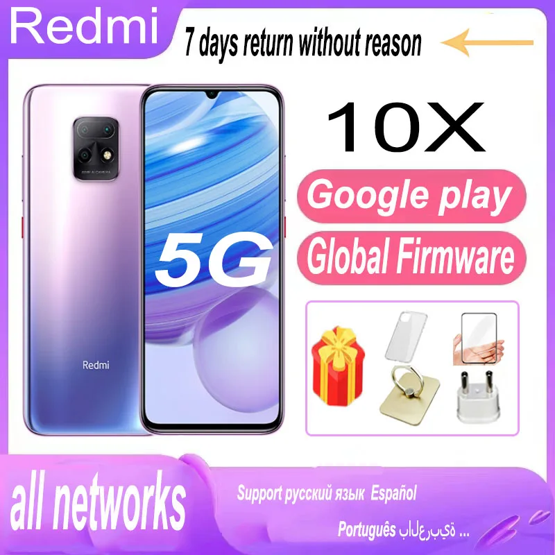 

Xiaomi 10X/9T 5G Redmi 10X 4G Global version Mobile Phone 8GB 128GB ROM Mobile Phone MTK Helio