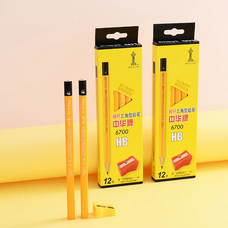 

Big Triangular Pencil,Wood HB/2B 12Pcs/Set,Posture Correction ,Professional Exam Drawing School Office Stationery,