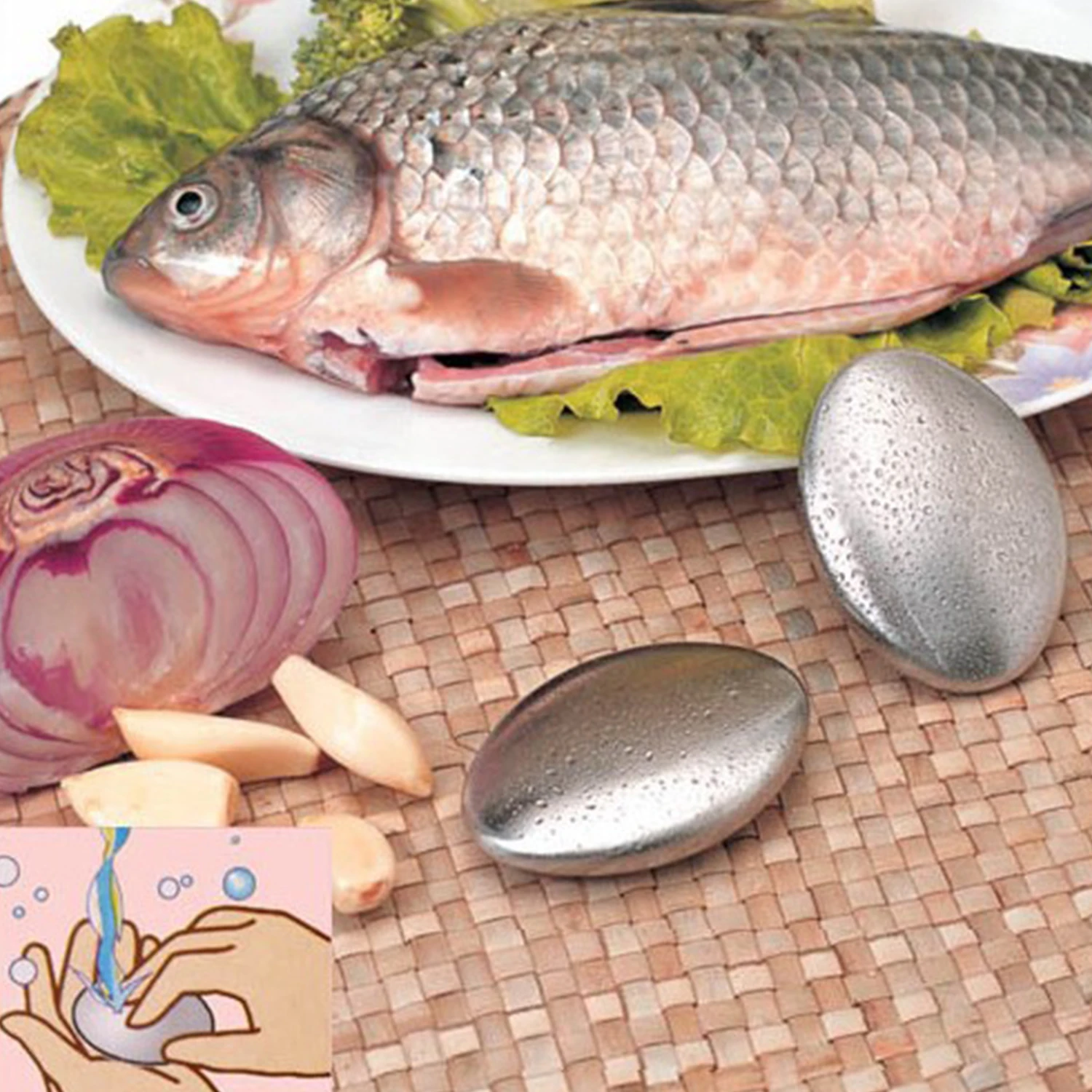 

Soap Odor Remover Stainless Steel Soap Kitchen Bar Eliminating Odor Remover