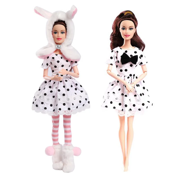 

Kawaii Items Fashion Rabbit Clothes Wear Kids Toys Doll Accessories For Barbie DIY Pretend Play Children Game Birthday Present