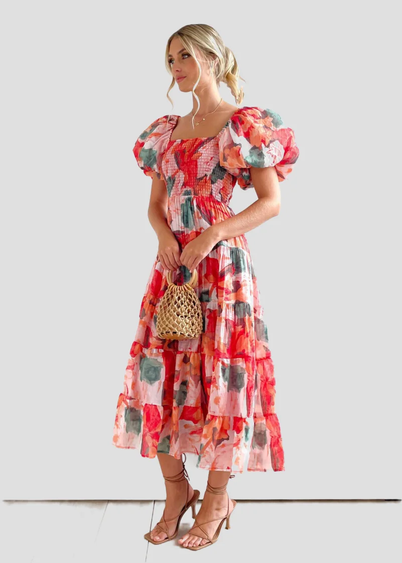 Летнее модное платье с принтом сексуальное открытыми плечами и