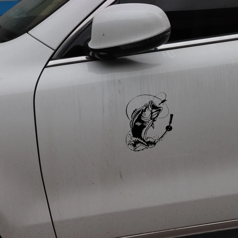 

Aliauto креативные автомобильные стикеры Bass Fish Ocean Sea Truck Window Vinyl Accessories PVC Decal Black/Silver For Lada Mazda,16 см * 16 см