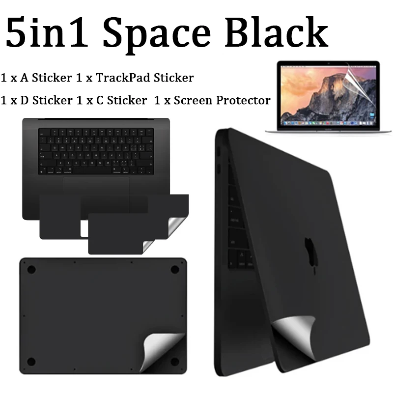 Фото Защитная пленка-наклейка 2026 для MacBook Pro 14/16 (A3426, A3428, A3112/A3185/A3401/A3403/A3186) – защита корпуса и зоны ладоней №1