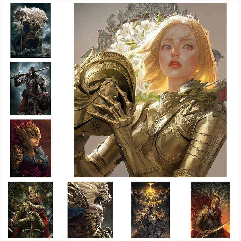 

Алмазная живопись 5D DIY, аниме Elden, кольцо, полная искусственная вышивка, наборы для вышивки крестиком, домашний декор