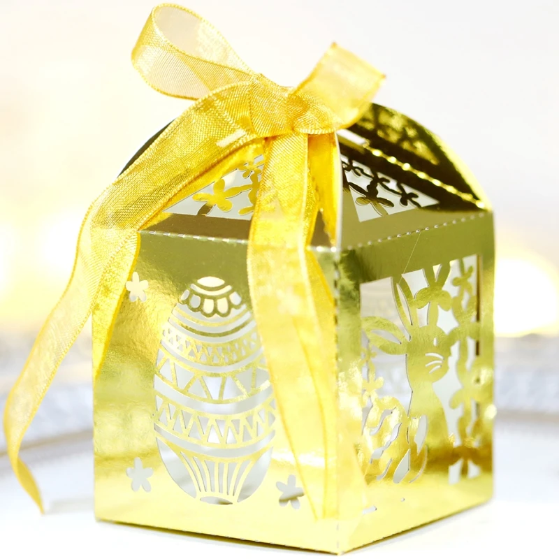 20 шт. бумажная новая Пасхальная коробка конфет полые яйца цыпленка Кролик Форма