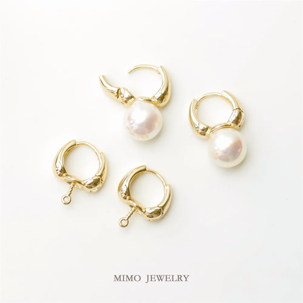 

Color copper plated gold simple fashion square zircon earrings finished earrings DIY accessories