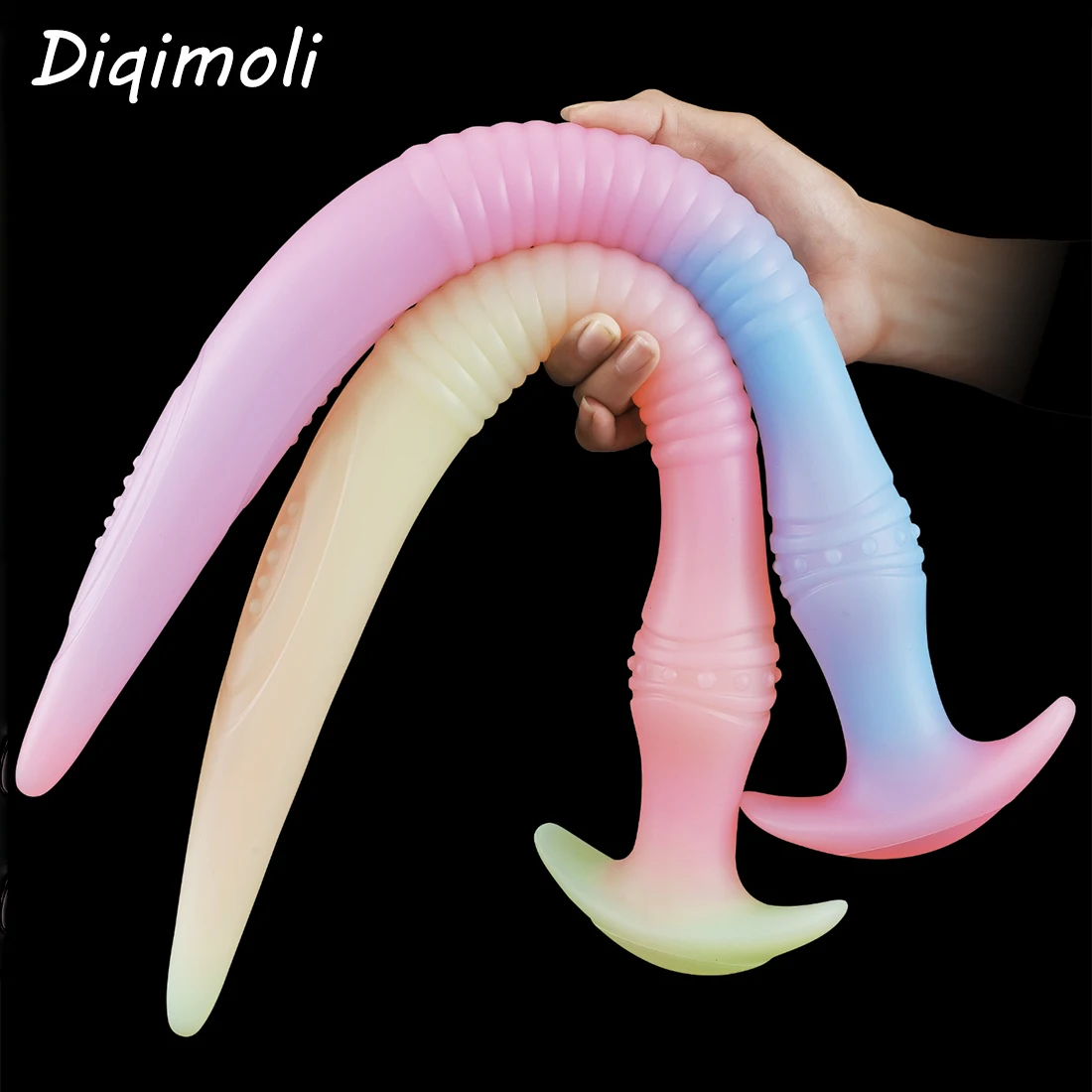 Жидкий силикон светящаяся анальная пробка большого размера фаллоимитатор