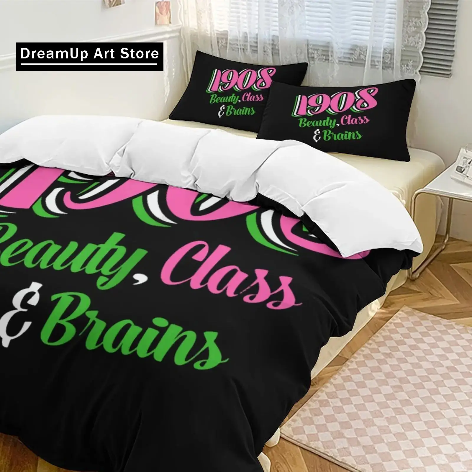 Alpha Sorority Kappa Alpha AKA Bedding Set Boys Girls Twin Queen Size Duvet Cover Pillowcase Bed Kids Adult Home Textileextile (art.: 3920cb15071e2) - 3920cb15071e2