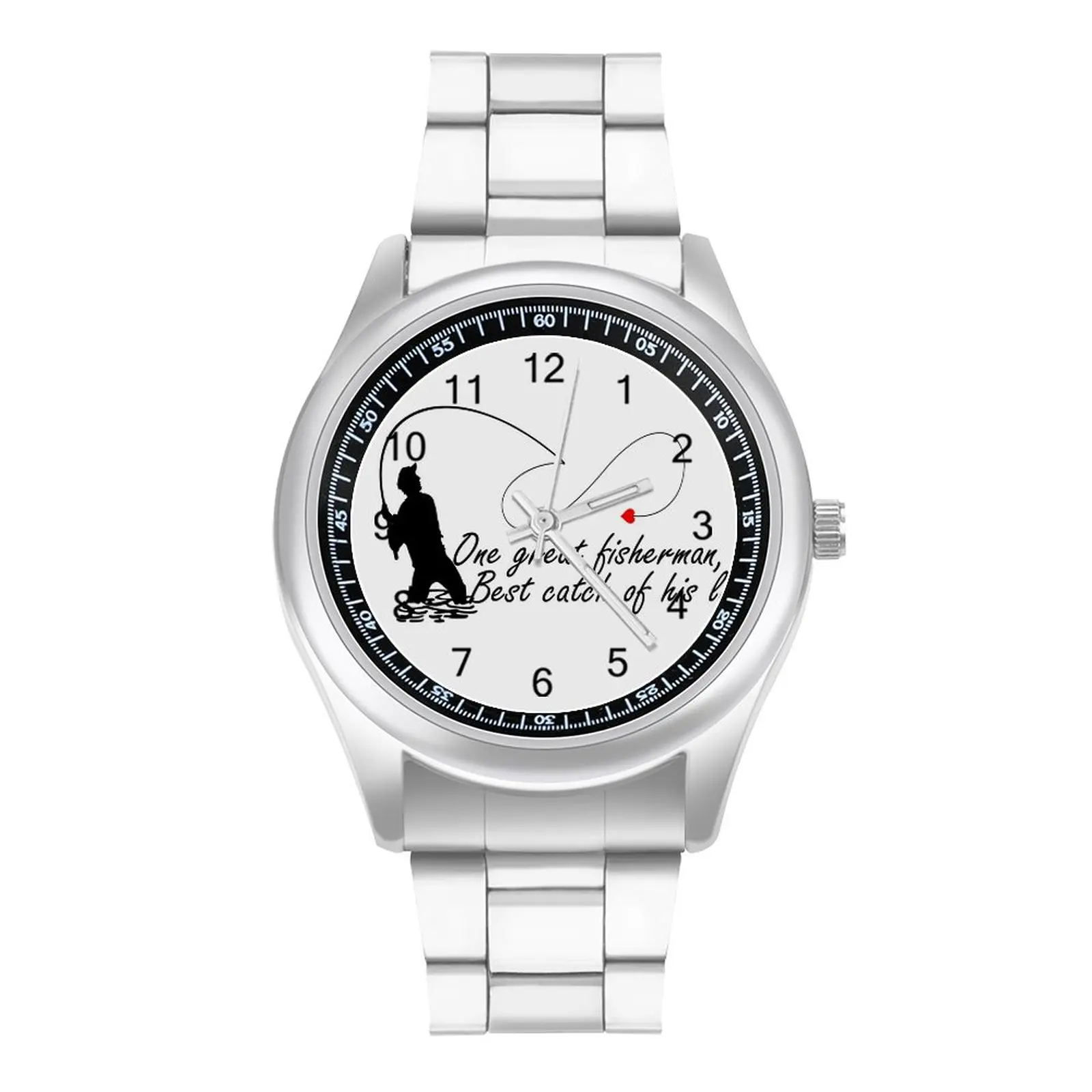 

One Great Fisherman Quartz Watch Best Catch of His Life Round Men Wrist Watch Design Stainless Fishing Good Quality Wristwatch