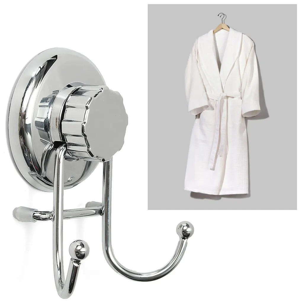 

Bathroom Double Clothes Hook Space Saving Hangers Home Wall Mount Coat Hooks