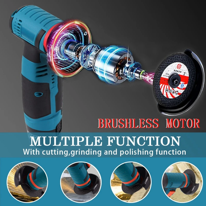 

12V lithium-ion angle grinder mini brushless small household portable handheld charging cutting machine brush polishing machine