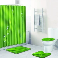 home shower curtain set for bathroom 3d dewdrops print 3 pcs waterproof curtain bath rugs toilet mats bath mat set with curtain