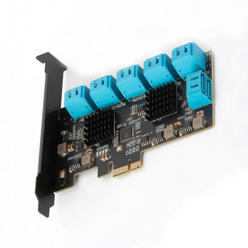 

PCIe Adapter Card Sata3.0 Computer Motherboard Card Slot X1 Connected Solid State Disk Extended Card 12-Port Drive-Free