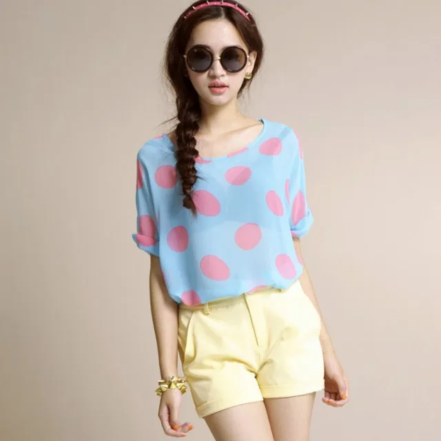 

Women's style foreign 2022 end high- short Blue leisure sleeves latest