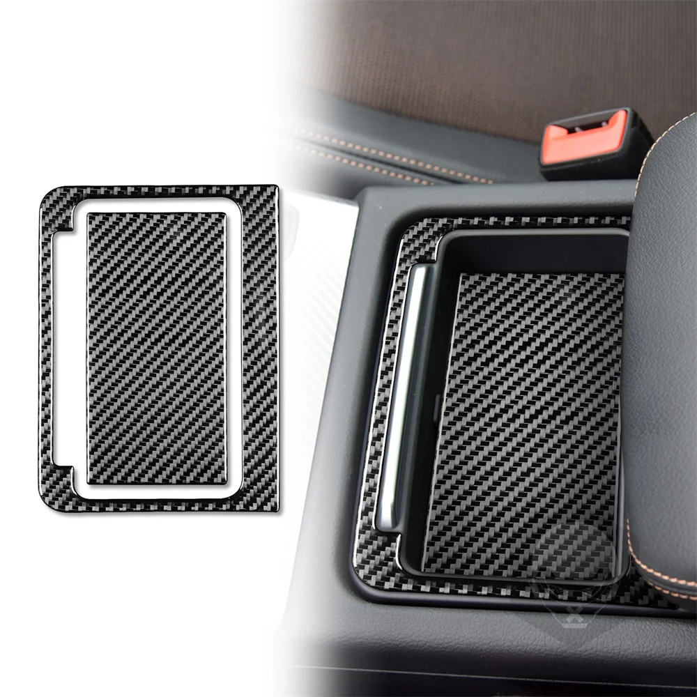 

For Audi Q5L 18 Models Center Storage Panel 2 Pieces Carbon Fiber Decorative Stickers Long Service Life Exquisite Workmanship