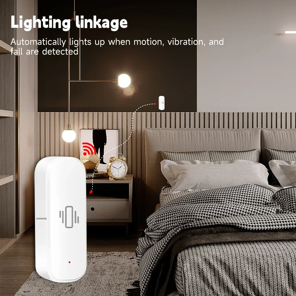 Умный датчик вибрации Tuya Smart Life Wi-Fi монитор с управлением через приложение защита