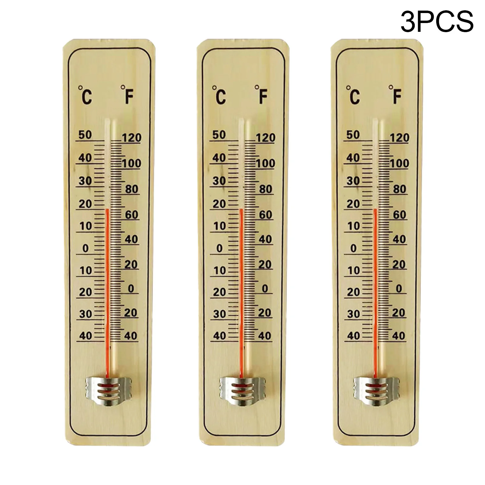 

3Pcs Wooden Scale Thermometer Indoor Room Temperature Meter Sensor Gauge For Home Outdoor Analogue Garden Thermometer