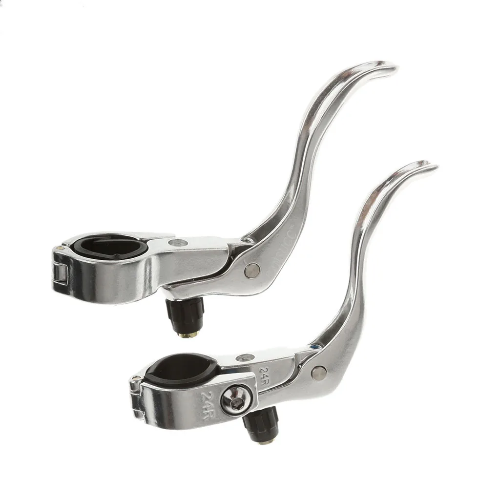

1 Pair Bicycle Brake Levers Fixed Gear Brake Handle Fit 22.2mm /24mm Silver