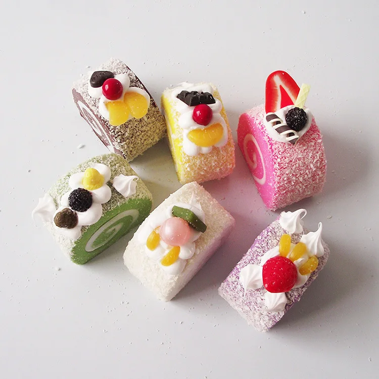 

6pcs A Set Dessert Stereo Simulation Cake Dessert Export Refrigerator Magnet Creative Food Refrigerator Magnet