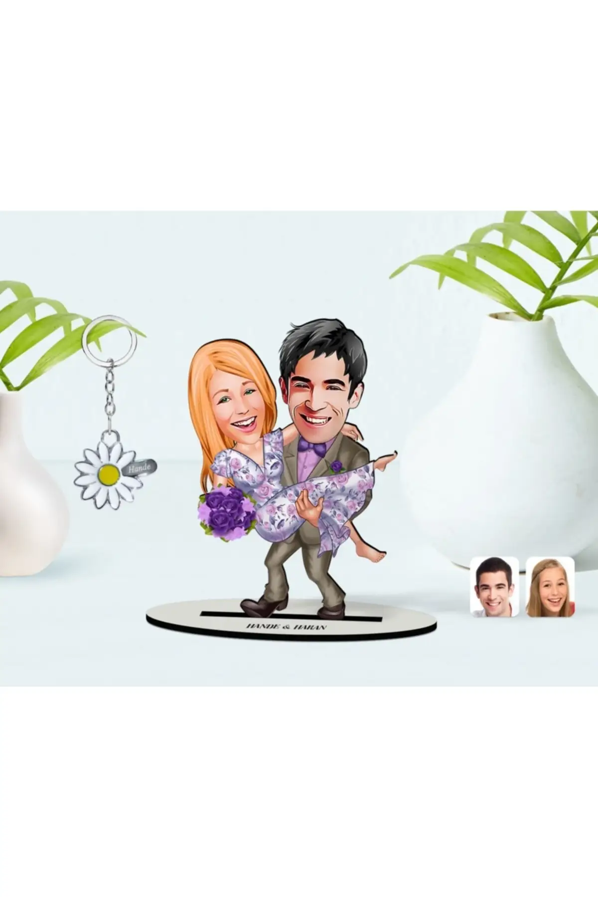 

Personalized Female Realtor Realtor 3d Wooden trinkets And Name Silver Daisy key-1