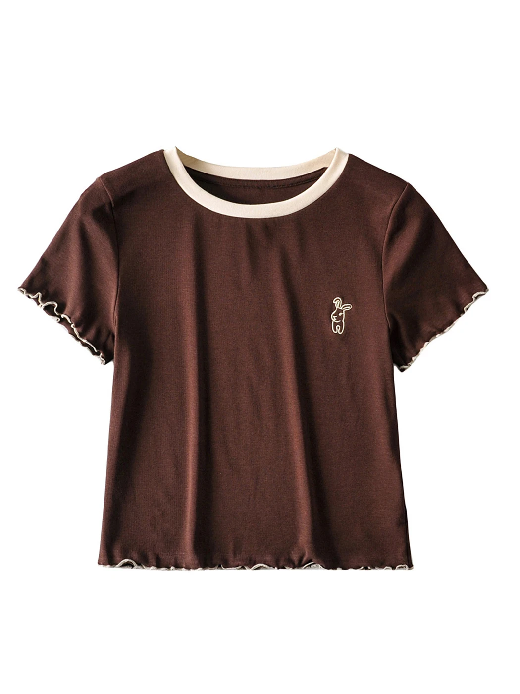 

Укороченный топ с винтажной вышивкой пиратское любопытство, летняя футболка с круглым вырезом и оборками, футболка с коротким рукавом, улич...