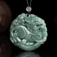 hot selling natural hand carve ice seed jade lucky pixiu necklace pendant fashion jewelry men women luck gifts amulet
