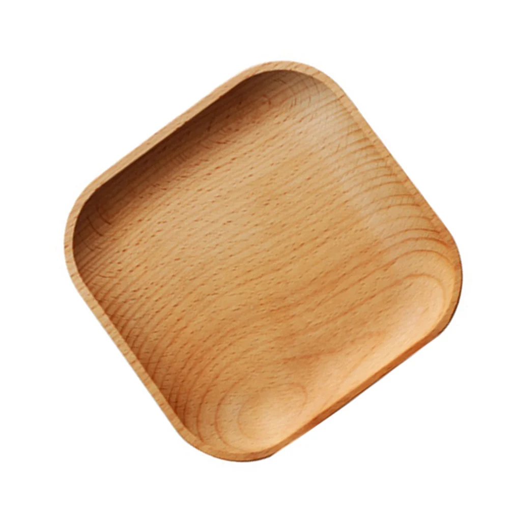 

1 PC Wooden Plate Beech Natural Japanese Style Snack Dish Nut Plate Dessert Tray for Candy