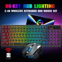 wireless 2 4g keyboard and mouse combo mini multimedia 96 keys lighting keyboard mouse set for computer notebook laptop desktop