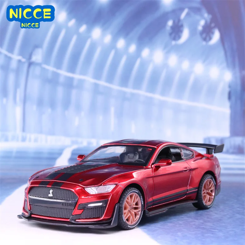 

Модель спортивного автомобиля NICCE 1:32 Ford Mustang GT500 из сплава, модель игрушечного автомобиля со звуком и светом, подарок на день рождения для мал...