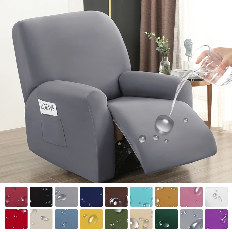 4 pieces Waterproof Recliner Sofa Cover for Living Room Elastic Reclining Chair Cover Protection Lazy Boy Relax Armchair Cover