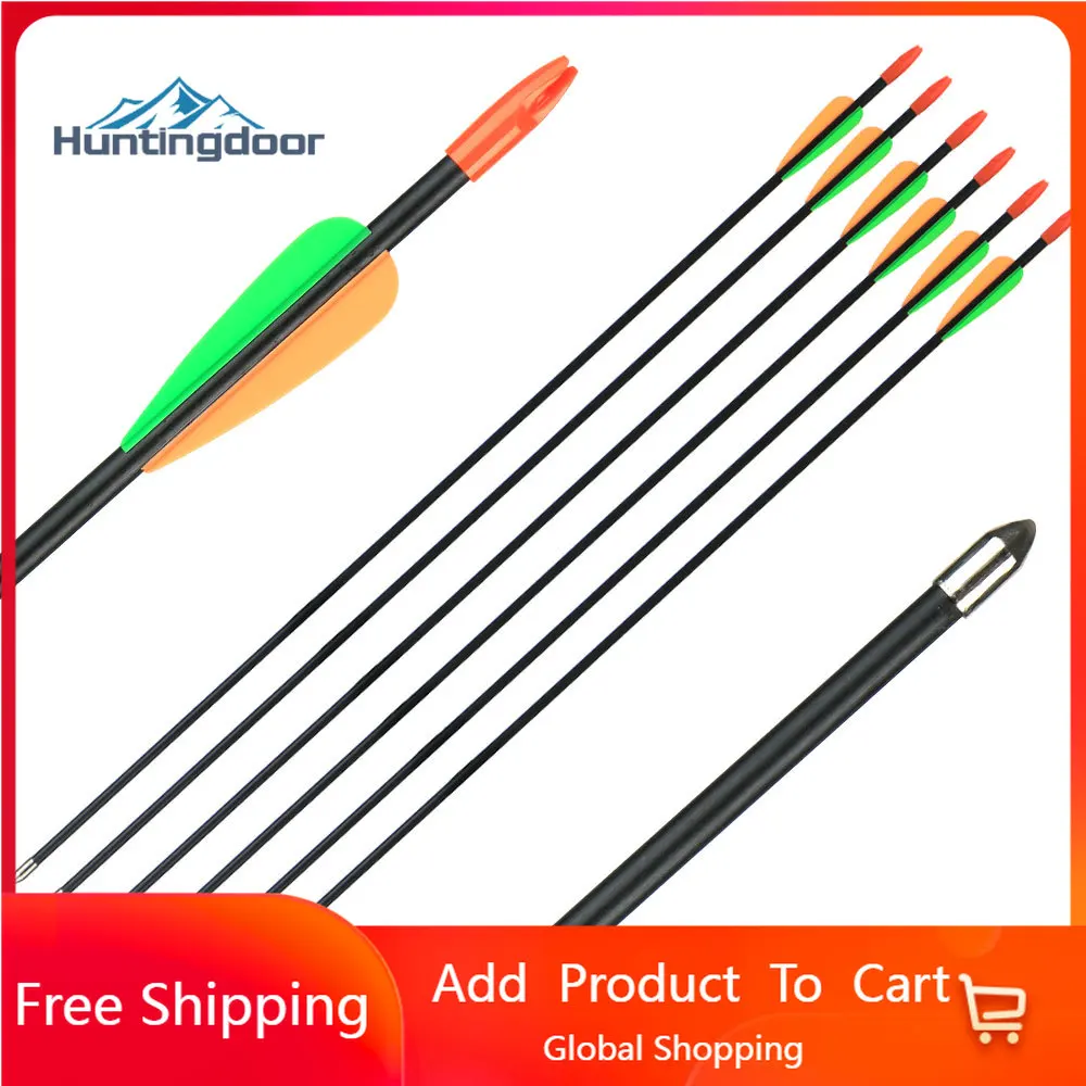 

6 шт., 7 мм, 28 дюймов, стекловолокно, стрелы для стрельбы из лука, охоты, стрельбы, стрелы для изогнутых луков или длинноногого лука, для улицы, б...