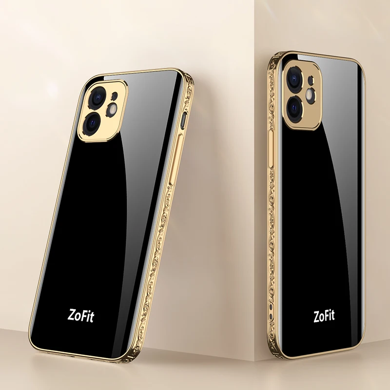 

Оригинальный чехол ZoFit для Iphone 12 Pro Max, роскошный чехол с рисунком из закаленного стекла, жесткий чехол с резьбой по краям для IPhone 12 Pro Max