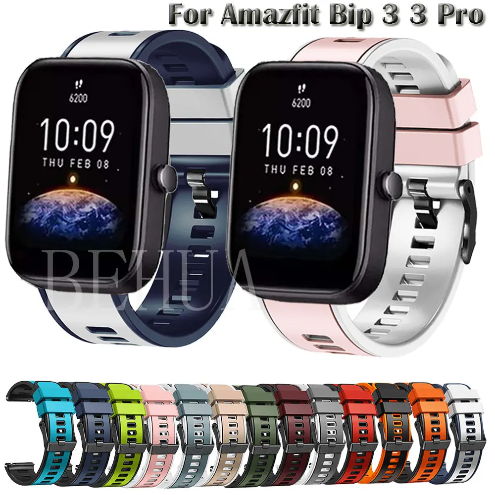 

Ремешок силиконовый для часов Amazfit Bip 3 3Pro, мягкий браслет для Huami Amazfit Bip pop / Bip Lite, 20 мм