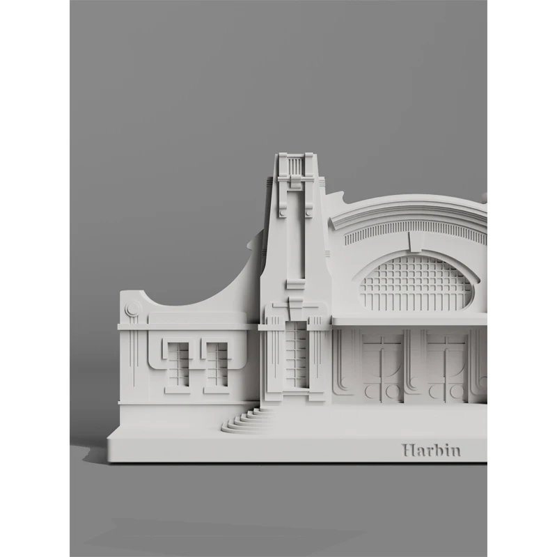 Железнодорожная станция в стиле ретро декоративная модель цементного