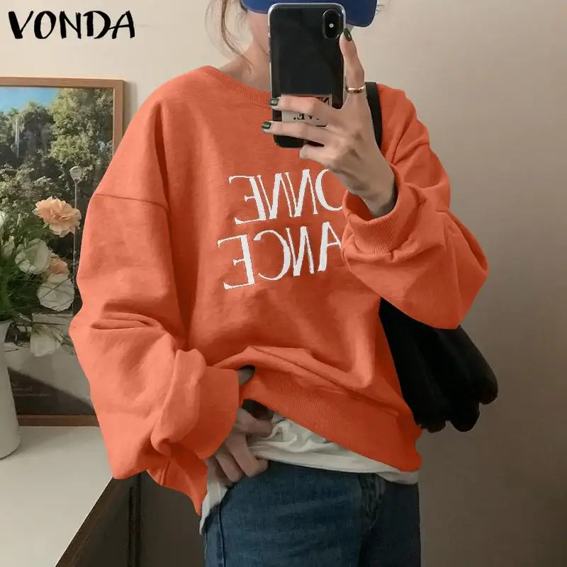 

Long Sleeve Printed Sweatshirts VONDA 2022 Lady Pullover Women Blouse Jumpers Casual Printed Sport Sweatshirts Female