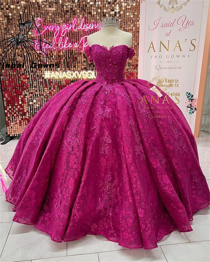 

Charming Off The Shoulder Ball Gown Quinceanera Dress Beaded Birthday Prom Dresses For Girl Appliques Graduation Vestido De 15