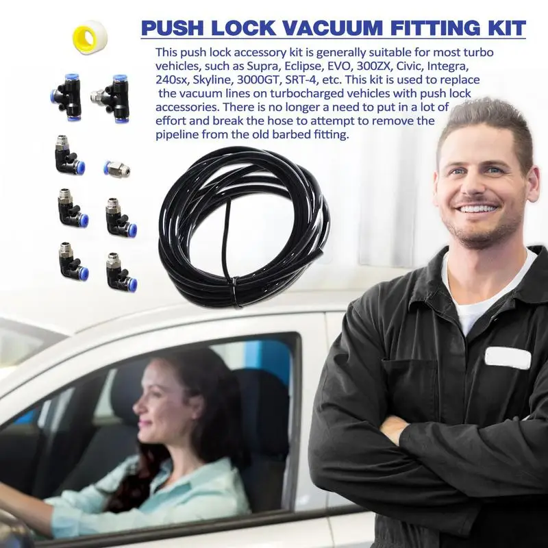 

Комплект фитингов с нажимным замком, фитинг для вакуумного двигателя, маслостойкий, влагостойкий, с защитой от холода, искусственная кожа и металл, Аксессуары для автомобилей