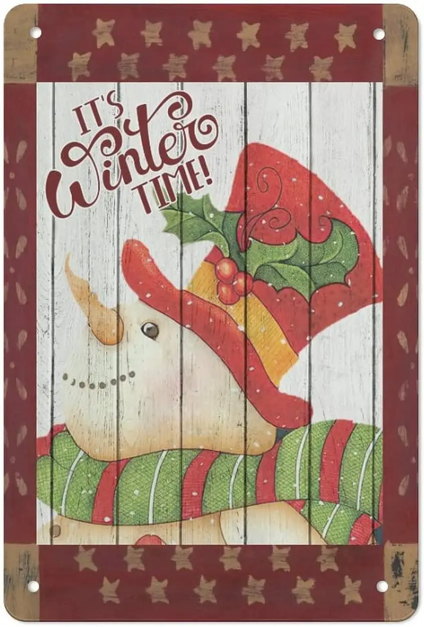 Рождество это зимнее время знак снеговика искусство металлическая жестяная