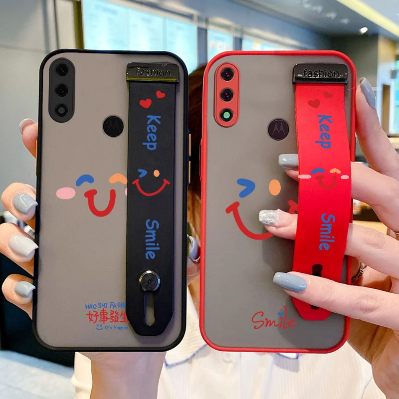 

Wrist Case for Motorola Moto E7 Power E7i Power G30 G8 Play G9 Plus G60 G Stylus G40 Fusion Colorful Little Smile Case simple