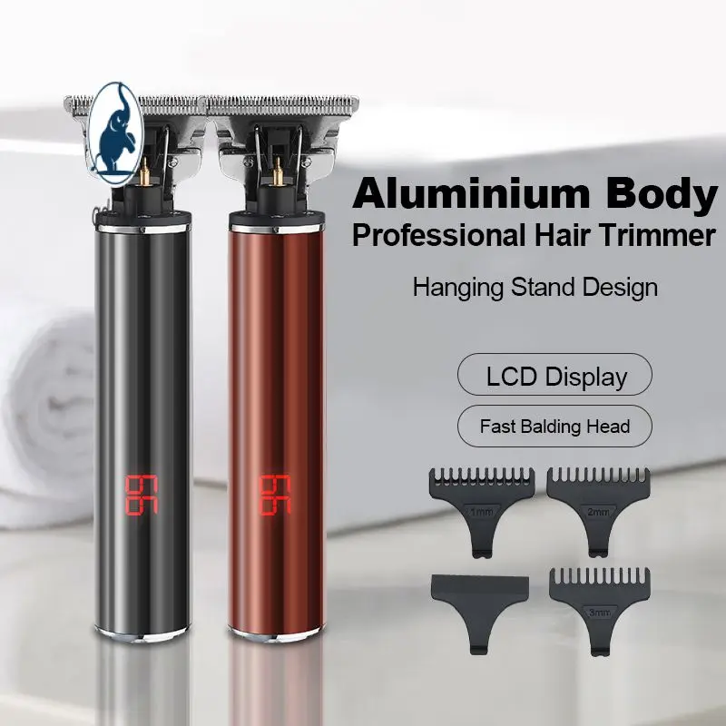 

LCD Rechargeable Hair Clipper Skeleton Hitter Cordless Trimmers Professional Electric Baldheaded Hair Clippers Beard Trimmer
