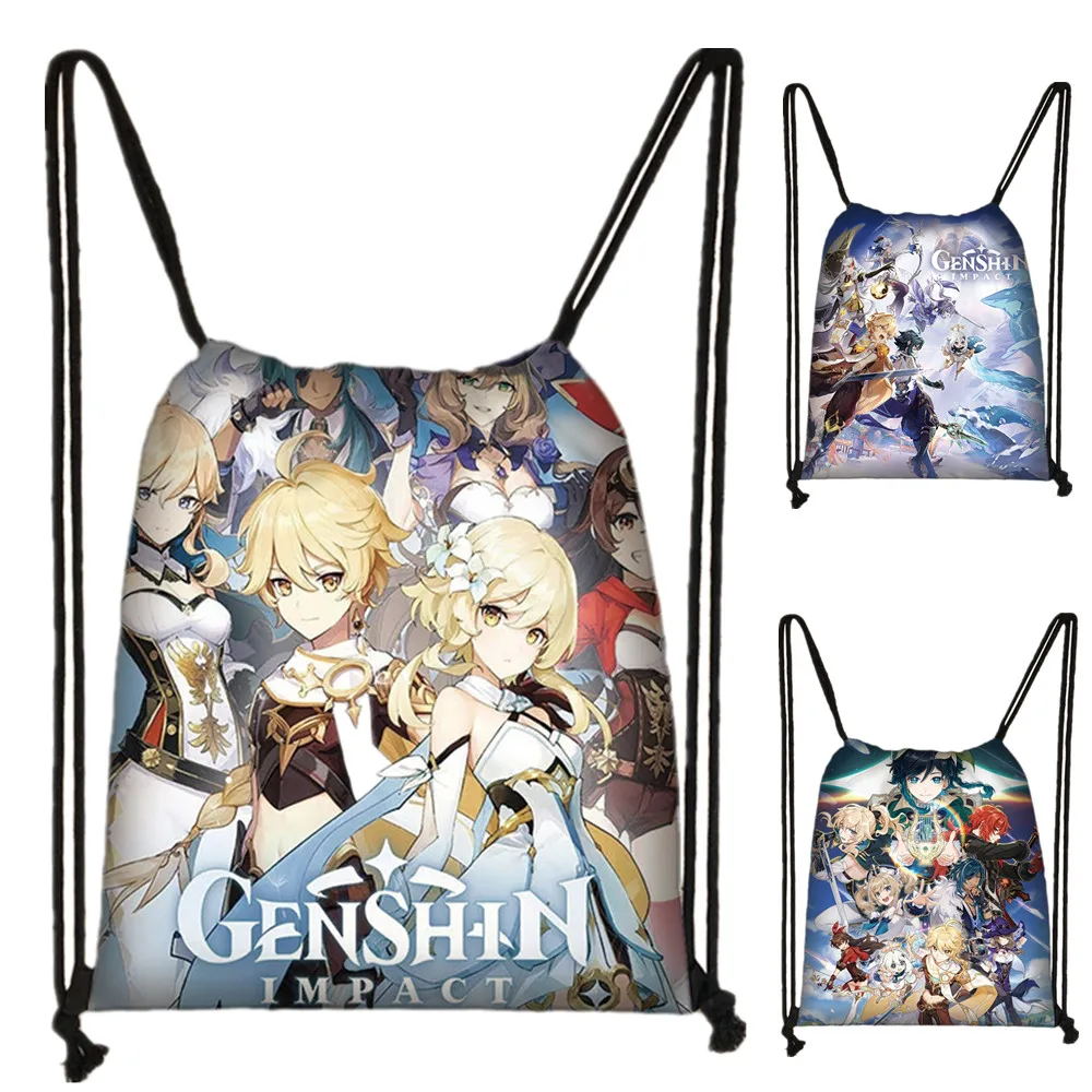 

35 Styles Genshin Impact Kawaii Anime Handbag Pocket Shoulder Bag Travel Messenger Crossbody Satchel Backpack Lumine Toys Gift