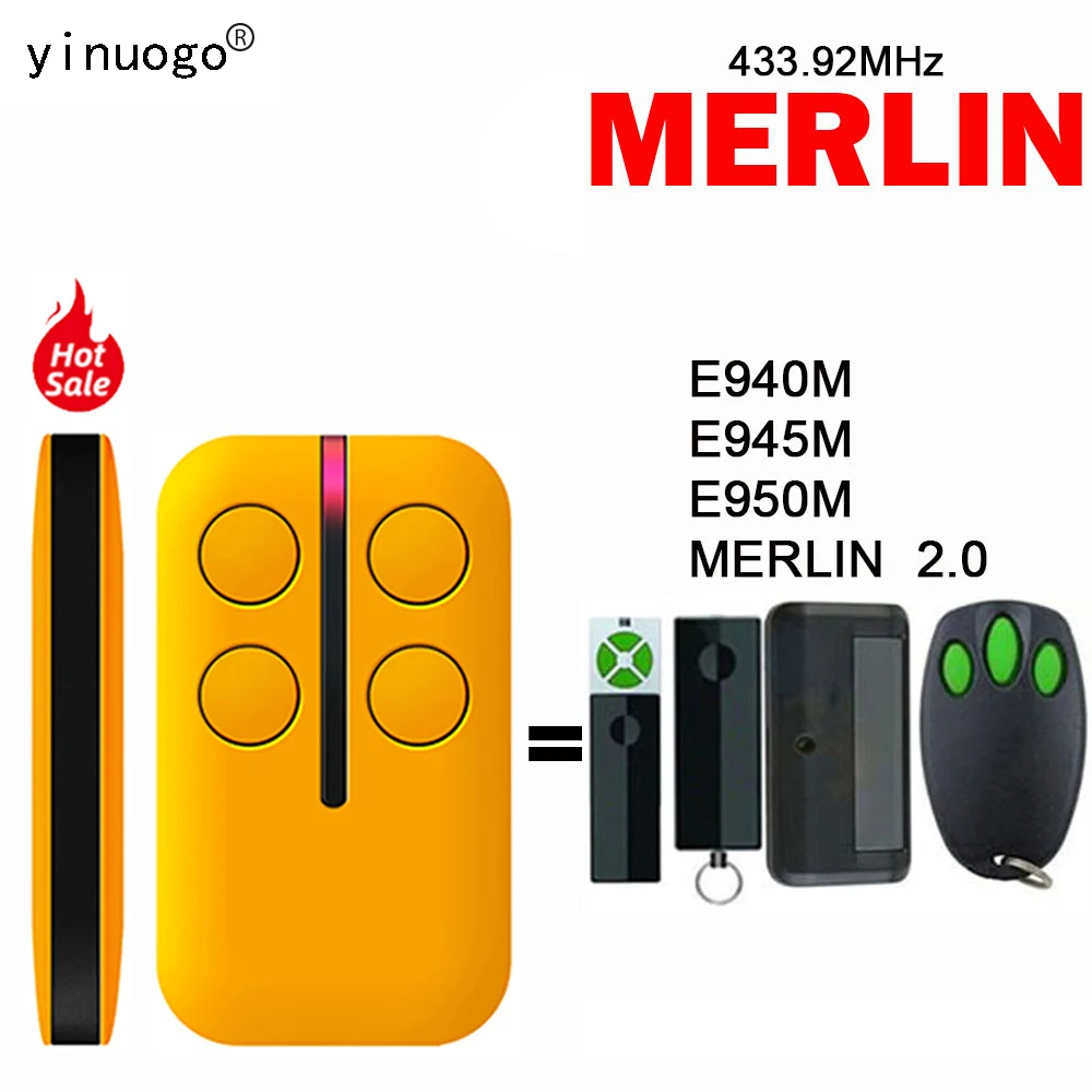 

MERLIN E945M E950M E940M 2.0 Garage Remote Control 433.92MHz Rolling Code Garage Door Opener MERLIN Remote Control Transmitter