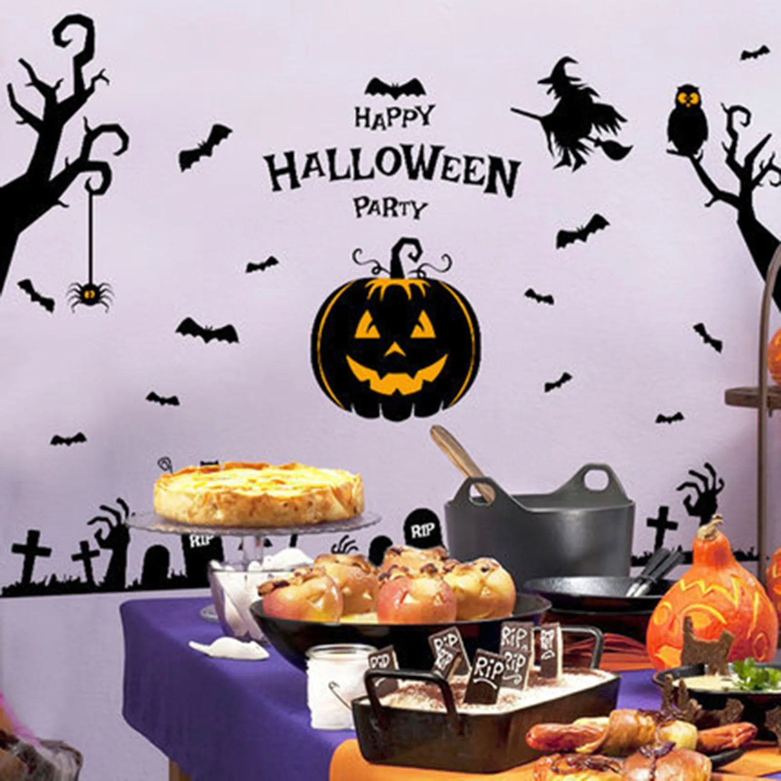 

Трезвый стиль, искусственное украшение для Хэллоуина, окно для Хэллоуина, наклейка на стену, пол для Хэллоуина