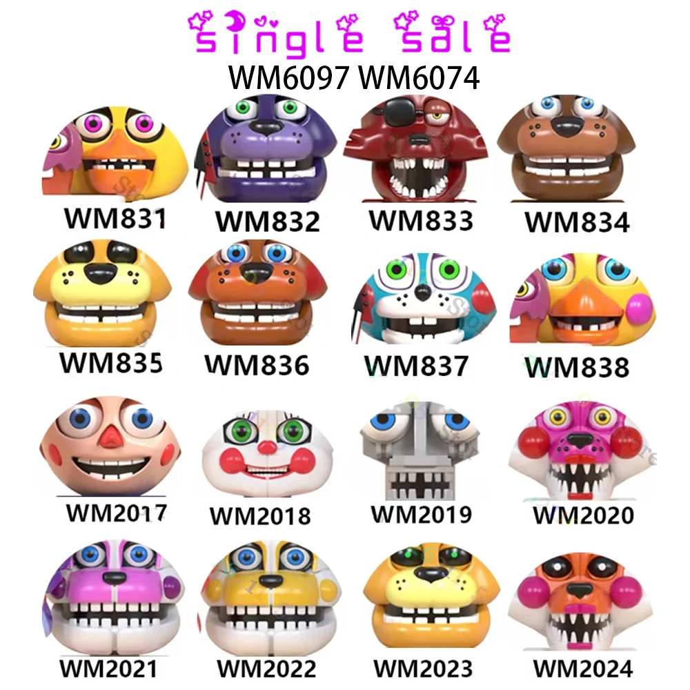 

WM6097 WM6074 FNAF 9 Five Nights Gold Freddyed Horror Movie Series Building Blocks Brick Adult Home Diy City Toys Holiday Gift