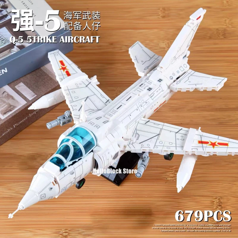 

Military Air Force Attack Z11b Helicopter Building Blocks Q-5 Strike Aircraft Model Bricks WW2 Soldier Weapon Toy For Boy Gift