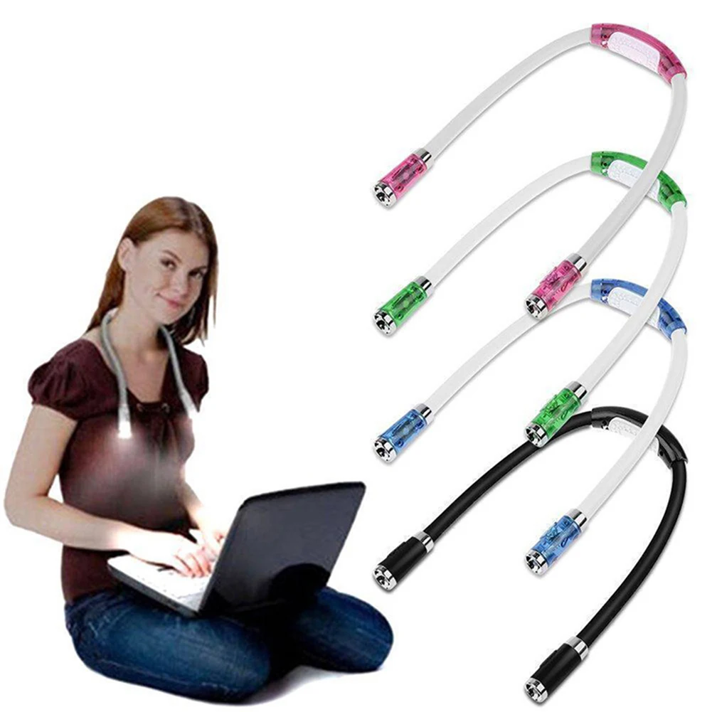 

1pc Neck Light Portable Headband LED Tent Reading Light Lighting Book Lights Hanging Neck Lamp For Camping 4-stop Mode Flash