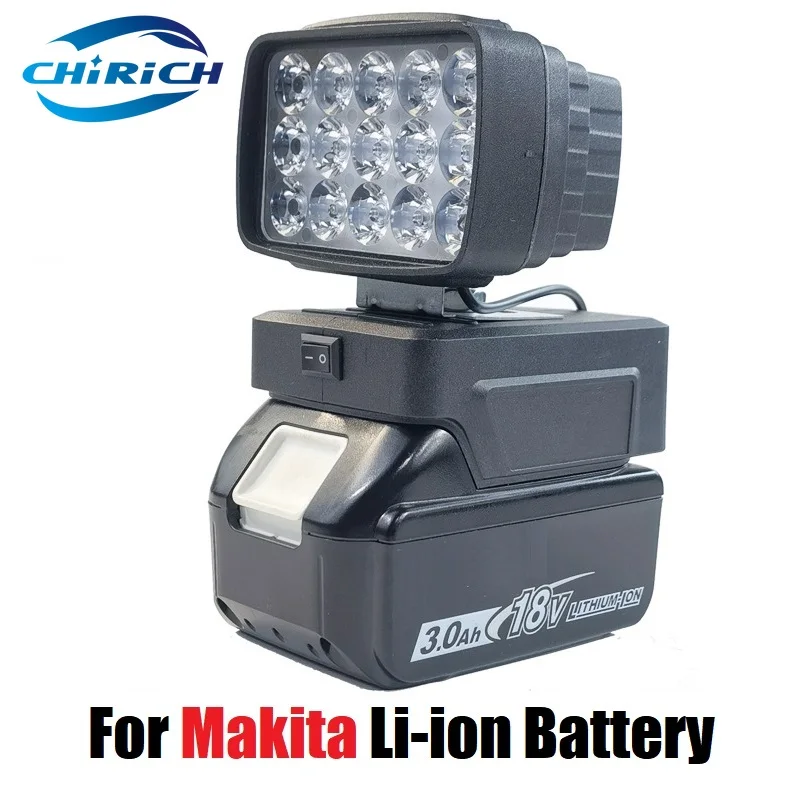 

Work LED Light With USB Charger With Switch for Makita 18V Li-ion Battery Cordless Emergency Flood Lamp Handheld Flashlight
