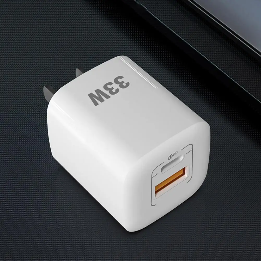 

Легкий практичный USB-адаптер PD33W QC3.0 Type-C для зарядки, противоударное USB-зарядное устройство с интеллектуальным распознаванием для путешеств...