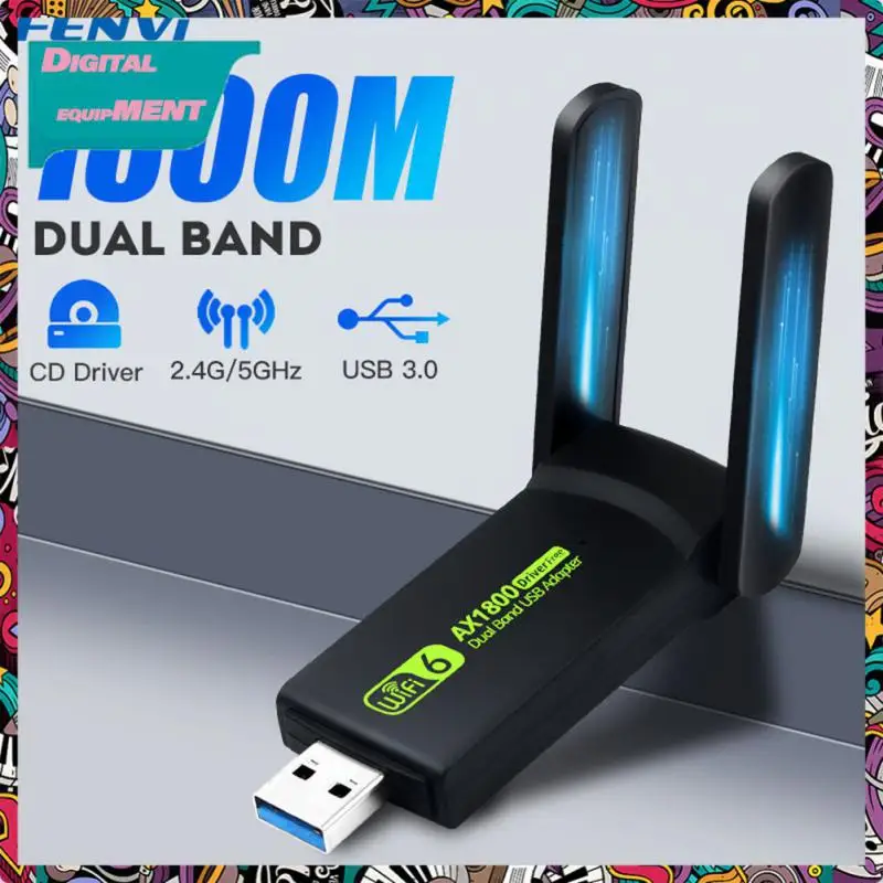 

Wireless Lan Card Wireless Usb Wifi Adapter High Transmission Rate Durable Wifi Adapter Abs Material Drive Free Version Black