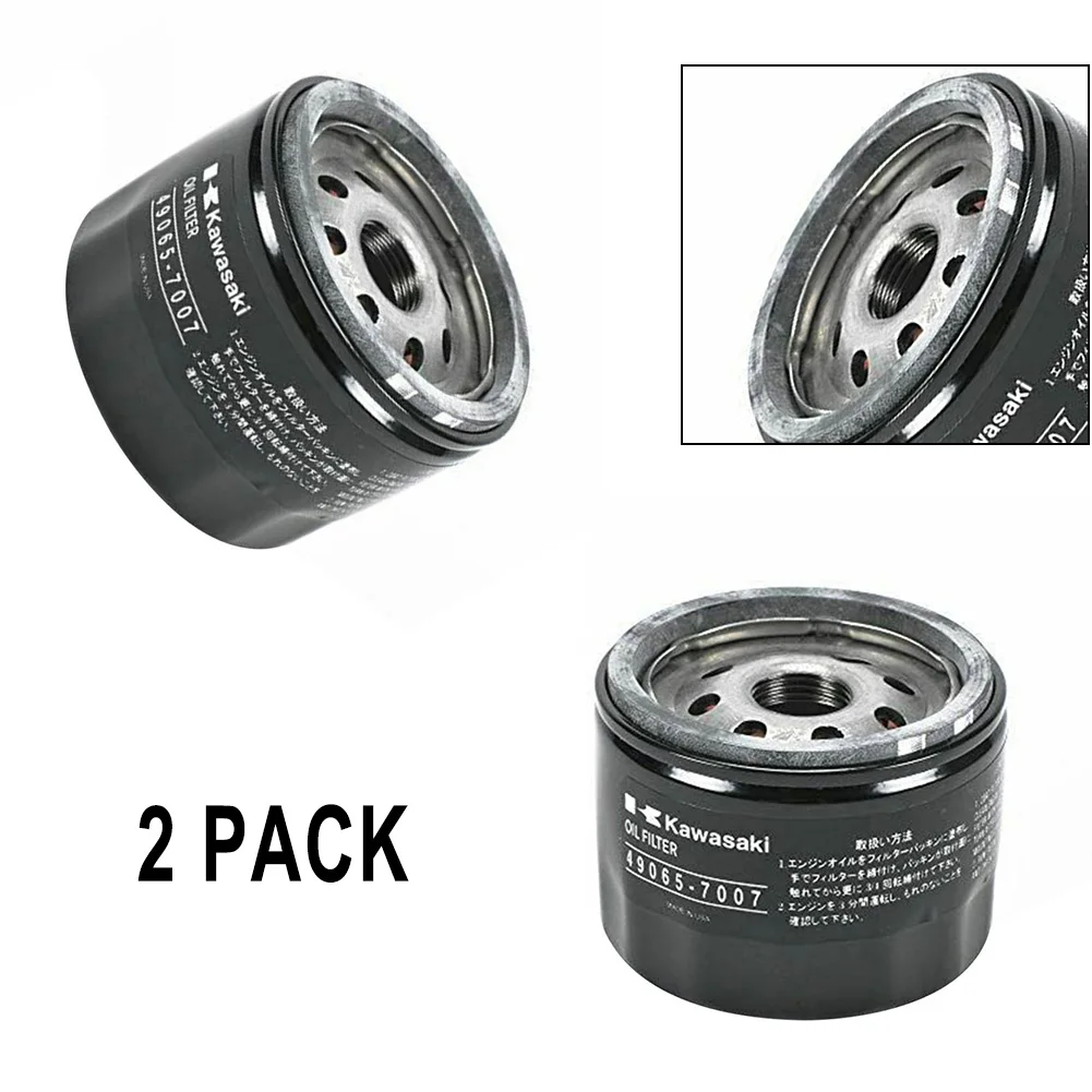 

2Pcs Oil Filter For Kawasaki 49065-0721 Oil Filter Fits 49065-7007 OEM Chainsaw Tools Garden Lawn Mower Parts Replace Oil Filter